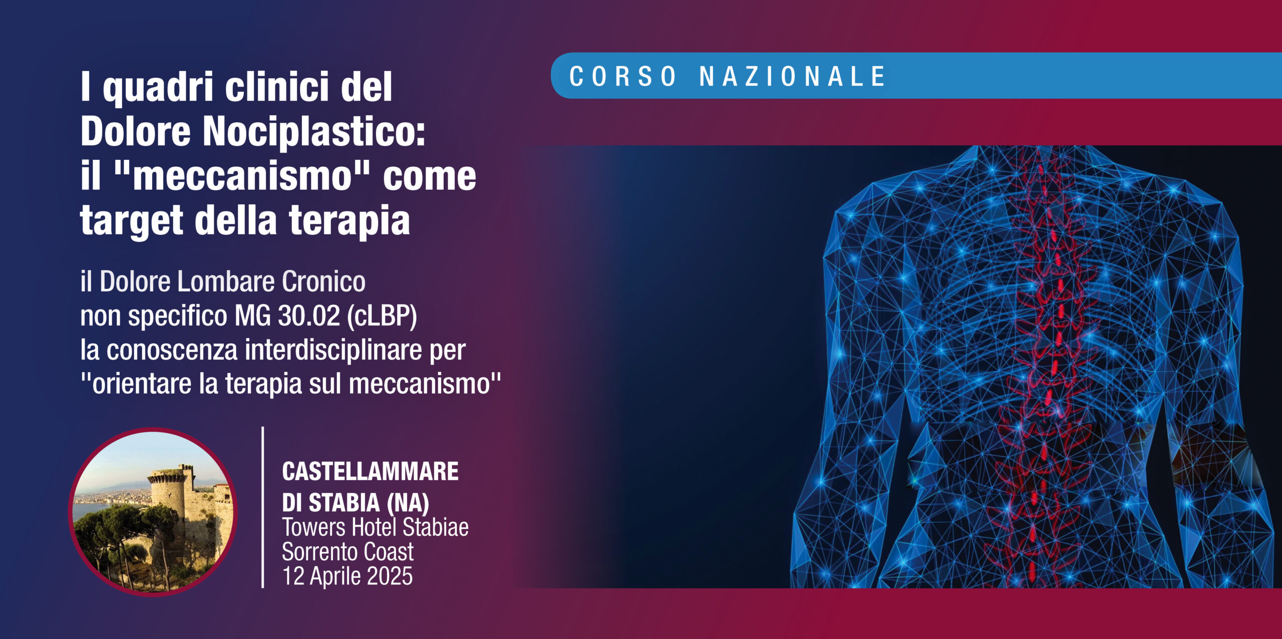 CASTELLAMMARE DI STABIA (NA), 12 Aprile 2025 – Corso RES: “I quadri clinici del Dolore Nociplastico: il “meccanismo” come target della terapia”